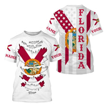 Load image into Gallery viewer, Custom Florida Flag Shirts, Patriot Long Sleeve Performance Shirts UV Protection Upf 30+ NQS2493