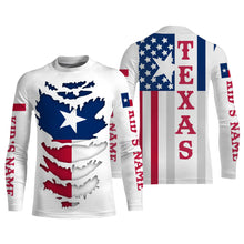 Load image into Gallery viewer, Custom Texas Flag Shirts, Texas state flag Patriot Long Sleeve Performance Shirts UV Protection Upf 30+ NQS2494