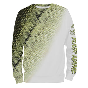 Bass Fishing Scale Customize Name 3D All Over Printed Shirts Personalized Fishing Gift NQS215