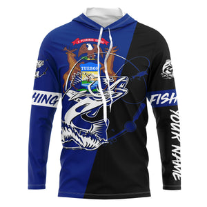 Michigan walleye fishing Custom Name UV protection UPF 30+ fishing jersey, custom fishing apparel NQS3061