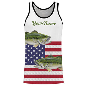 Largemouth Bass Fishing American Flag Patriotic 4th of July Customize name All over print shirts NQS476