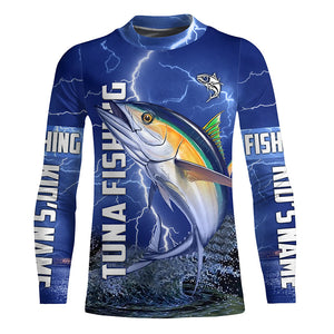 Tuna Fishing blue lightning jerseys custom performance Long Sleeve tournament fishing shirts NQS6413