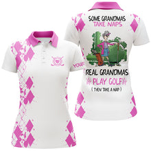 Load image into Gallery viewer, Womens golf polos shirts custom real granmas play golf take nap, golf gift for grandma | Multicolor NQS5297