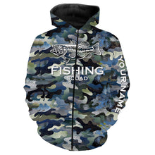 Load image into Gallery viewer, Bass Fishing Squad Fishing Camo Customize Name 3D All Over Printed Fishing Shirts NQS373