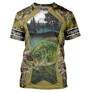 Crappie Fishing Customize Name Camo 3D All Over Printed Shirts Personalized Gift For Adult And Kid NQS503