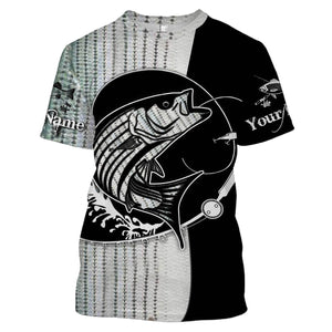 Striped Bass Fishing Customize Name All Over Printed Shirts For Men And Women Personalized Fishing Gift NQS236