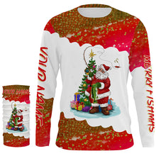Load image into Gallery viewer, Merry fishmas Santa fishing Custom sun protection Long sleeve Fishing Shirts, Christmas Fishing Gift NQS4431