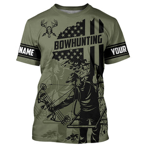 Bow hunter Deer Hunting American flag Custom 3D All over printed Shirts, Bowhunting shirt for hunter NQS4622