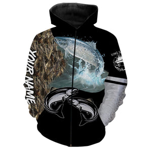 Chinook Salmon ( King Salmon) Fishing Customize Name Fishing Camo All Over Printed Shirts Personalized Fishing Gift For Adult And Kid NQS392