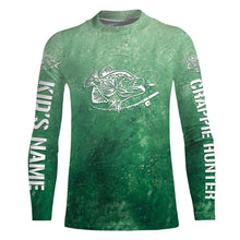 Load image into Gallery viewer, Crappie Fishing Green Water Tie Dye Customize Name 3D All Over Printed Shirts Personalized Fishing Gift For Men, Women And Kid NQS397