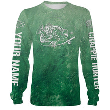 Load image into Gallery viewer, Crappie Fishing Green Water Tie Dye Customize Name 3D All Over Printed Shirts Personalized Fishing Gift For Men, Women And Kid NQS397