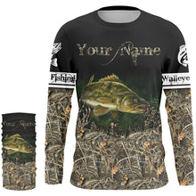 Load image into Gallery viewer, Walleye Fishing Camo Long sleeves All Over Printed Shirts For Adult And Kid NQS252