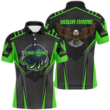 Load image into Gallery viewer, Custom name and team name Bowling polo shirts for Men, Eagle Men&#39;s Bowling Team Shirts | Green NQS4631