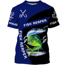 Load image into Gallery viewer, Customize Name Mahi Mahi, Tuna, Wahoo Fishing Fish Reaper 3D All Over Printed Shirts Personalized Gift For Fisherman NQS409