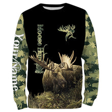Load image into Gallery viewer, Moose Hunting Green Camo 3D All Over print shirts personalized hunting apparel for Adult and kid NQS534