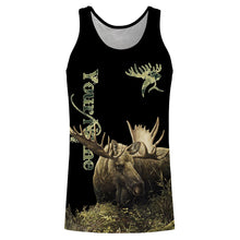 Load image into Gallery viewer, Moose Hunting Green Camo 3D All Over print shirts personalized hunting apparel for Adult and kid NQS534