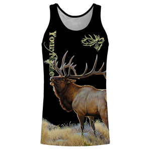 Elk Hunting Green Camo 3D All Over print shirts personalized hunting apparel for Adult and kid NQS535