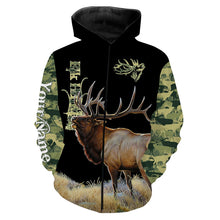Load image into Gallery viewer, Elk Hunting Green Camo 3D All Over print shirts personalized hunting apparel for Adult and kid NQS535