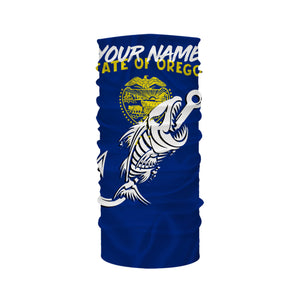 OR Oregon Fishing Flag Fish hook skull Custom sun protection fishing shirts for men, women, kid NQS3403