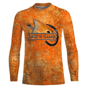 Redfish Puppy Drum Fish Hook UV protection quick dry Customize name long sleeves UPF 30+ - personalized fishing performance shirt NQS943