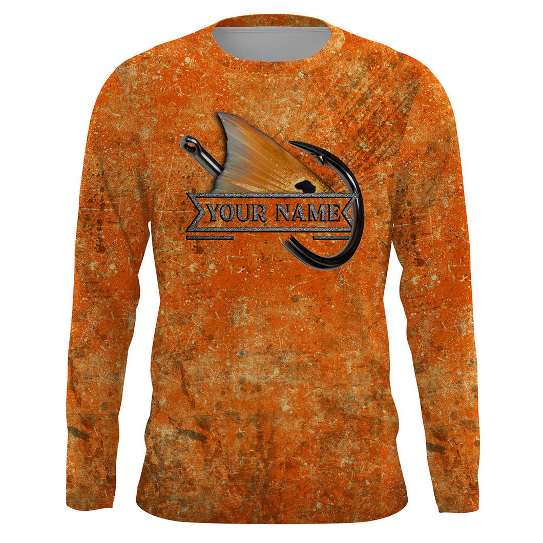 Redfish Puppy Drum Fish Hook UV protection quick dry Customize name long sleeves UPF 30+ - personalized fishing performance shirt NQS943