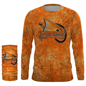 Redfish Puppy Drum Fish Hook UV protection quick dry Customize name long sleeves UPF 30+ - personalized fishing performance shirt NQS943