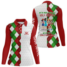 Load image into Gallery viewer, Christmas plaid pattern Women golf polo shirt custom were more than golf friends we&#39;re like small gang NQS6797