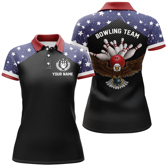Custom bowling shirt for women – personalized team jersey front view