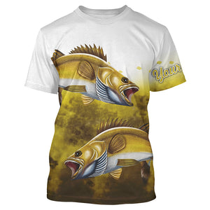 Walleye Fishing Customize Name 3D All Over Printed Shirts For Adult And Kid Personalized Fishing Gift NQS264