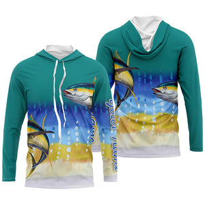 Tuna fishing saltwater fish sun protection Customize name long sleeves tournament fishing shirts NQS4502