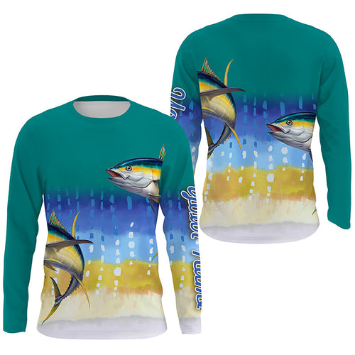 Tuna fishing saltwater fish sun protection Customize name long sleeves tournament fishing shirts NQS4502
