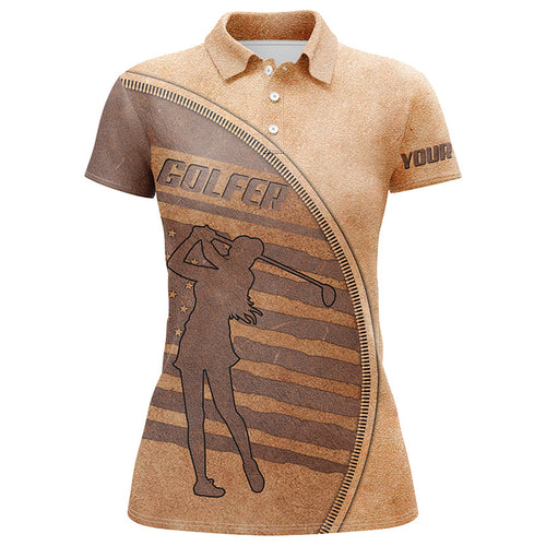Personalized women golf polo shirts American flag team golf shirt, custom name golf gifts for women NQS4299