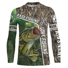 Load image into Gallery viewer, Personalized Bass Fishing Shirts, Love Fishing Camo 3D All Over Printed Shirts NQS210