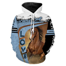 Load image into Gallery viewer, Love Horse Quater Horse Customize Name 3D All Over Printed Shirts Personalized gift For Horse Lovers NQS711