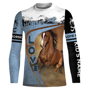 Love Horse Quater Horse Customize Name 3D All Over Printed Shirts Personalized gift For Horse Lovers NQS711
