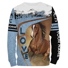 Load image into Gallery viewer, Love Horse Quater Horse Customize Name 3D All Over Printed Shirts Personalized gift For Horse Lovers NQS711