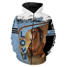 Load image into Gallery viewer, Love Horse Quater Horse Customize Name 3D All Over Printed Shirts Personalized gift For Horse Lovers NQS711