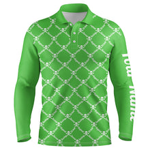 Load image into Gallery viewer, Mens golf polo shirt swing swear drink repeat golf skull custom name golf wear for mens | Green NQS4885