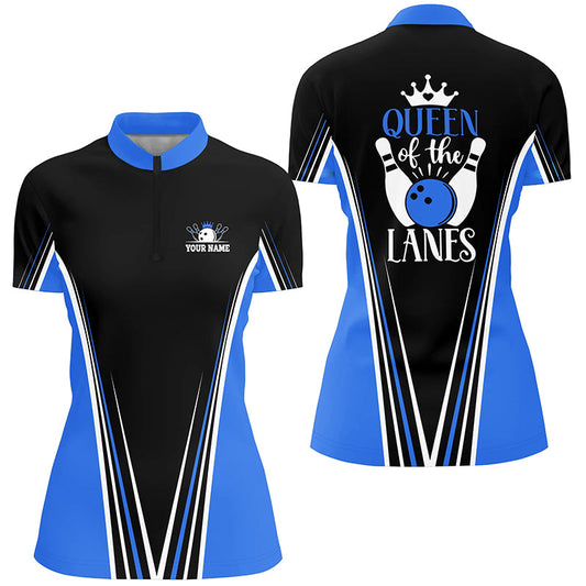 Custom bowling shirt for women – personalized team jersey front view