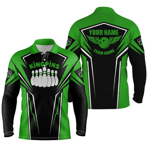 Bowling shirts for men custom name and team name King Pins bowling jerseys, Bowling team shirts | Green NQS4522