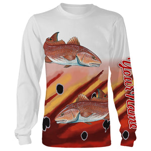 Redfish Puppy Drum Fishing Customize Name 3D All Over Printed Shirts For Adult And Kid Personalized Fishing Gift NQS275