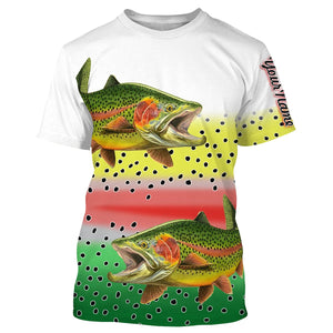 Rainbow Trout Fishing Customize Name 3D All Over Printed Shirts For Adult And Kid Personalized Fishing Gift NQS276
