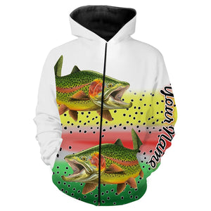 Rainbow Trout Fishing Customize Name 3D All Over Printed Shirts For Adult And Kid Personalized Fishing Gift NQS276