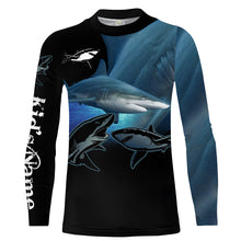 Load image into Gallery viewer, Blacktip shark Fishing Customize Name long sleeves fishing shirts, Personalized Fishing Gift NQS2092