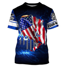 Load image into Gallery viewer, Carp Fishing 3D American Flag patriotic Customize name All over print shirts NQS449