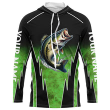 Load image into Gallery viewer, Largemouth Bass fishing green camo Custom performance long sleeve Bass fishing jerseys NQS7282