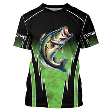 Load image into Gallery viewer, Largemouth Bass fishing green camo Custom performance long sleeve Bass fishing jerseys NQS7282