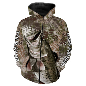 Largemouth Bass Fishing Camo Customize Name Camo 3D All Over Printed Shirts Personalized Gift For Men, Women And Kid NQS458