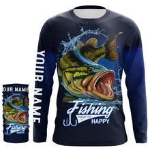 Load image into Gallery viewer, Fishing Makes Me Happy Bass Fishing 3D All Over printed Customized Name Shirts For Adult And Kid NQS287