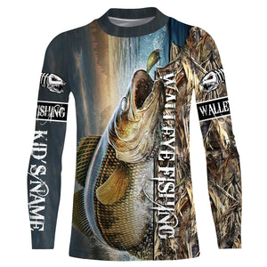 Walleye Fishing 3D All Over printed Customized Name Shirts For Adult And Kid NQS288